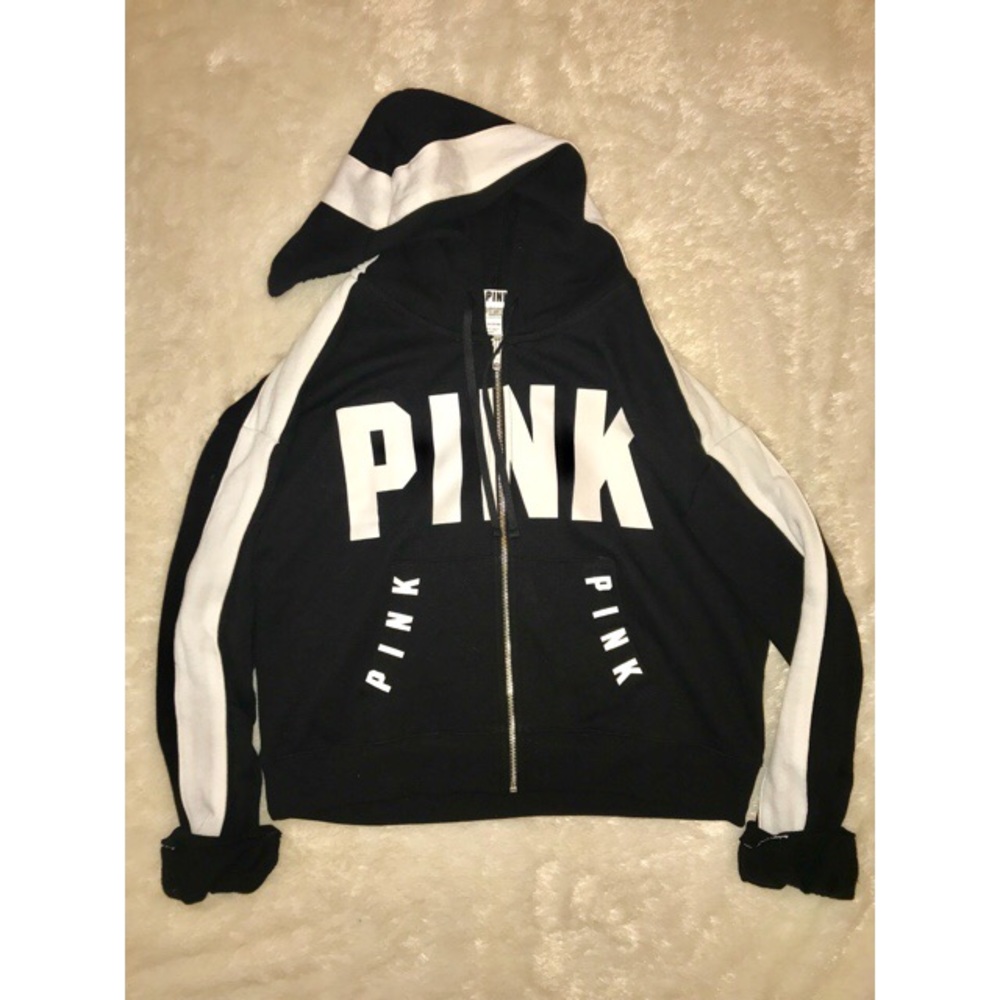 Victoria’s Secret Pink Cropped Hoodie Sweatshirt